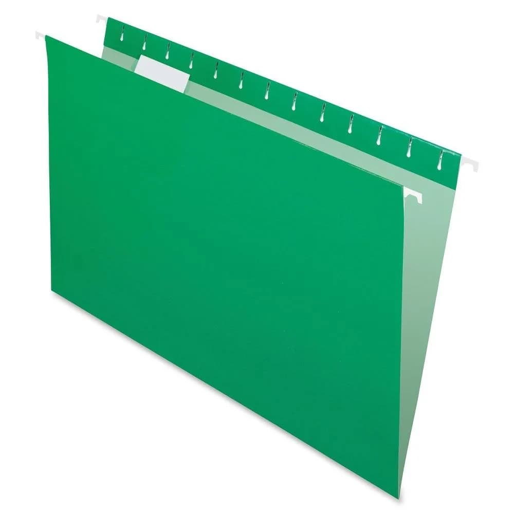 Pendaflex Recycled Hanging Folders, Legal Size, Bright Green | Eco-Friendly Office Storage — Bright Green