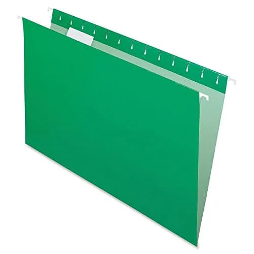 Pendaflex Recycled Hanging Folders, Legal Size, Bright Green | Eco-Friendly Office Storage thumbnail 1