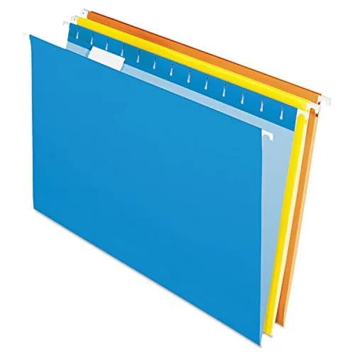 Pendaflex Recycled Hanging Folders Legal Size Assorted Colors 25/BX | Eco-Friendly, Color-Coded Filing thumbnail 1