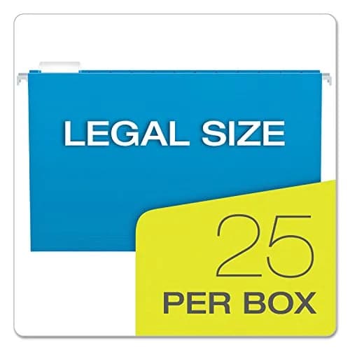 Pendaflex Recycled Hanging Folders Legal Size Assorted Colors 25/BX | Eco-Friendly, Color-Coded Filing thumbnail 4