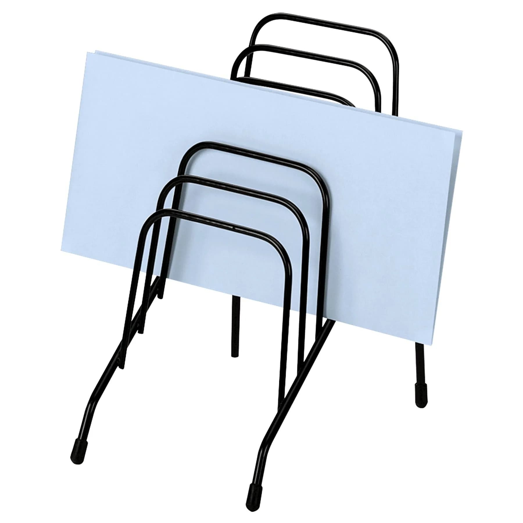 Fellowes Step File Junior Wire Organizer Rack, 6 Sections, Black | Durable Steel Office Storage — Black