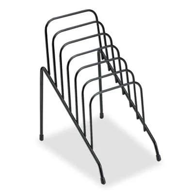 Fellowes Step File Junior Wire Organizer Rack, 6 Sections, Black | Durable Steel Office Storage thumbnail 5