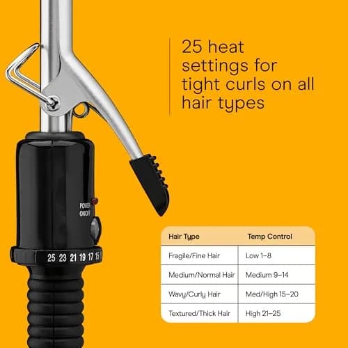 Conair Curling Iron 0.5-inch Barrel | Multi-Heat, Dual Voltage, Black thumbnail 4