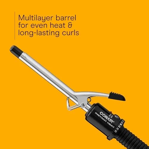 Conair Curling Iron 0.5-inch Barrel | Multi-Heat, Dual Voltage, Black thumbnail 3