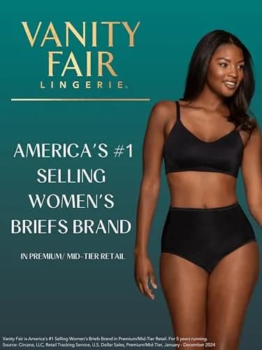Vanity Fair High Waisted Underwear Full Coverage Nylon Lace 7 | Comfortable Tummy & Rear Support thumbnail 4