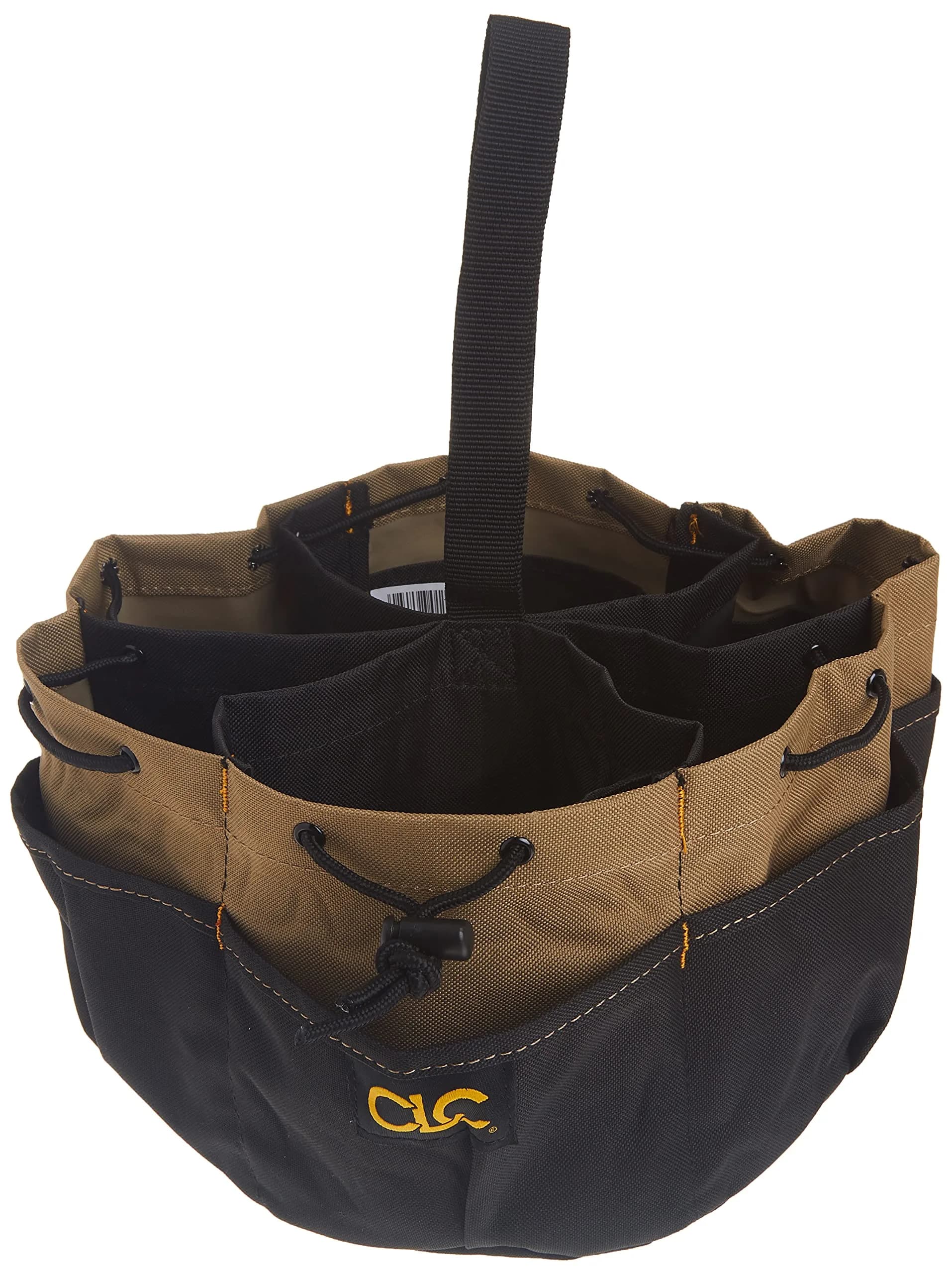 Custom Leathercraft CADDY 18-Pocket Drawstring Bucket Bag, Black | Organizes Tools & Accessories — Black