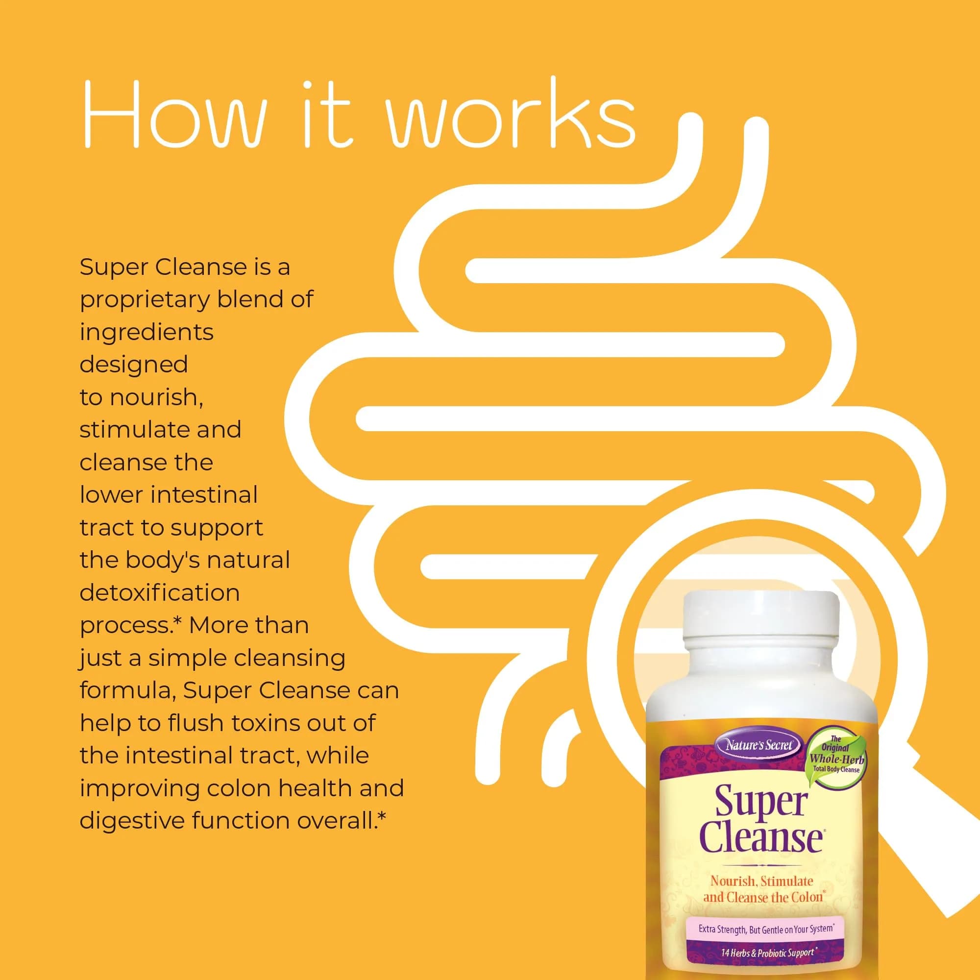 Nature's Secret Super Cleanse Herbal Colon Cleanse & Gut Support 100 Tablets (3.75 oz) | Digestive Wellness & Regularity - view 5