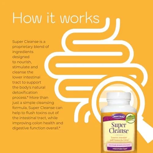 Nature's Secret Super Cleanse Herbal Colon Cleanse & Gut Support 100 Tablets (3.75 oz) | Digestive Wellness & Regularity thumbnail 5