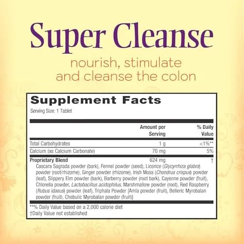 Nature's Secret Super Cleanse Herbal Colon Cleanse & Gut Support 100 Tablets (3.75 oz) | Digestive Wellness & Regularity thumbnail 2