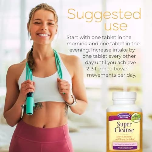 Nature's Secret Super Cleanse Herbal Colon Cleanse & Gut Support 100 Tablets (3.75 oz) | Digestive Wellness & Regularity thumbnail 3