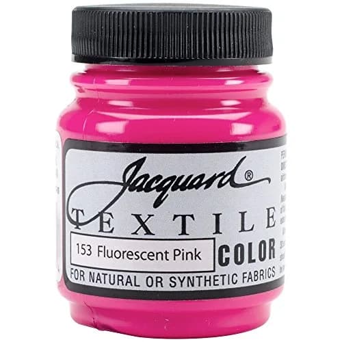 Jacquard Textile Color Fluorescent Pink Fabric Paint 66.5ml (2.25 Fl Oz) | Permanent, Soft-Finish, Indoor & Outdoor Use thumbnail 1