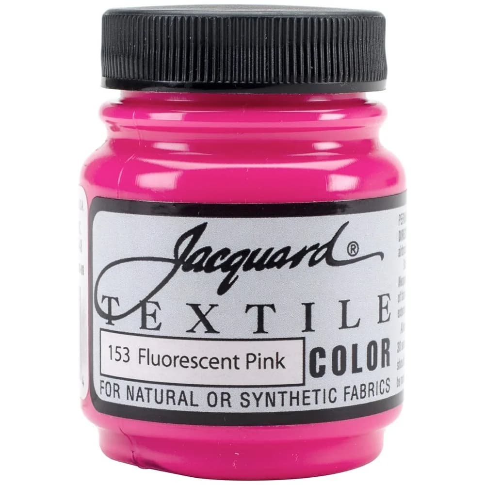 Jacquard Textile Paint Spruce 2.25 Fl Oz (67 ml) | Permanent Fabric Color for All Fibers — Fluorescent Pink / 2.25 Fl Oz