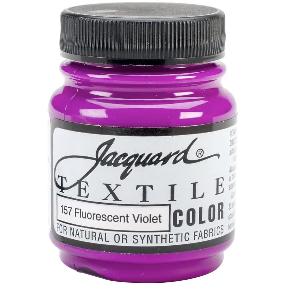 Jacquard Textile Paint Spruce 2.25 Fl Oz (67 ml) | Permanent Fabric Color for All Fibers — Fluorescent Violet / 2.25 Fl Oz