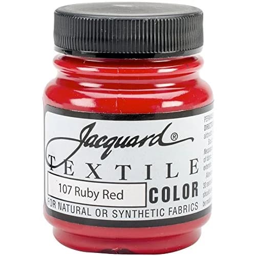 Jacquard Fabric Paint Ruby Red 2.25 Fl Oz (67ml) | Permanent Acrylic Textile Color for Clothes, Furniture, Shoes thumbnail 1