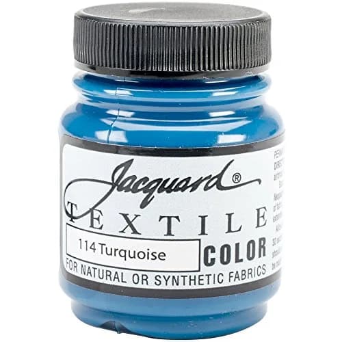Jacquard Textile Paint 2.25 Oz Turquoise | Permanent Fabric Paint for Clothes, Furniture, Shoes & Tote Bags thumbnail 1