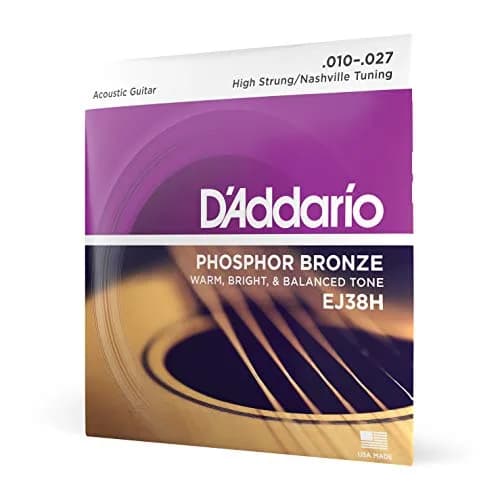 D'Addario EJ38H Phosphor Bronze Acoustic Guitar Strings - 10-27 High Strung/Nashville Tuning (1-Pack) thumbnail 1