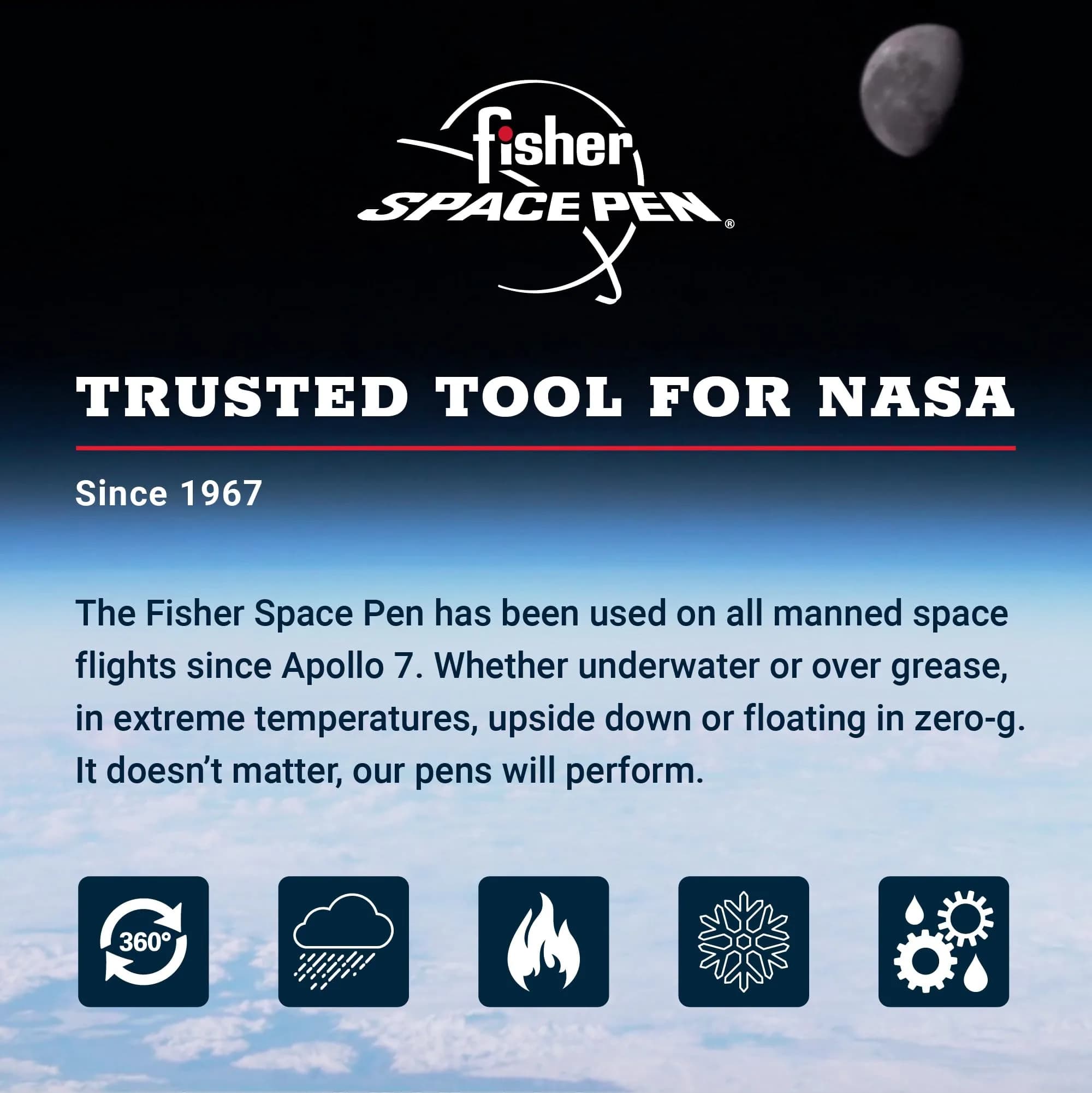 Fisher Space Pen Chrome Shuttle Emblem Pressurized Ballpoint Bullet Pen thumbnail 4