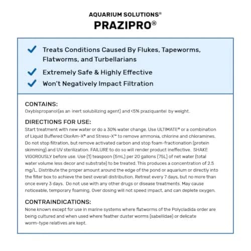 Aquarium Solutions PraziPro Parasite Treatment 29.57ml (1 fl oz) | Safe for Freshwater, Marine, and Ponds thumbnail 2