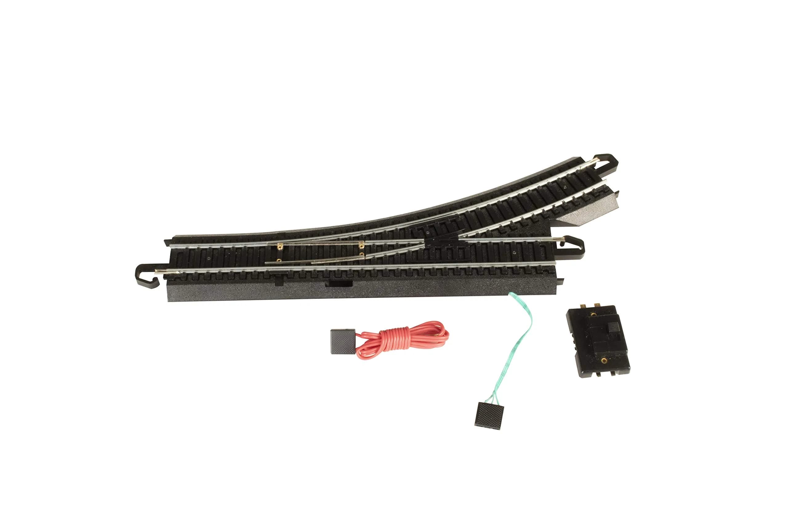 Bachmann HO Scale Snap-Fit E-Z TRACK REMOTE TURNOUT - LEFT | Steel Alloy Rail with Black Roadbed - main product image