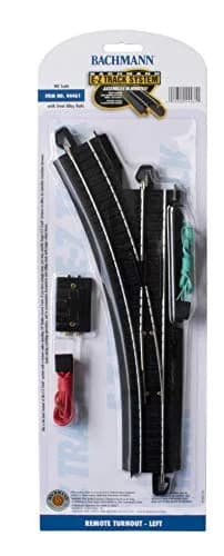 Bachmann HO Scale Snap-Fit E-Z TRACK REMOTE TURNOUT - LEFT | Steel Alloy Rail with Black Roadbed thumbnail 5