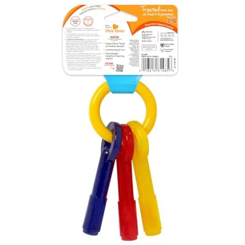 Nylabone Puppy Chew Teething Keys Dog Chew Toy, Bacon Flavor, X-Small | Soothes Gums, Cleans Teeth thumbnail 9