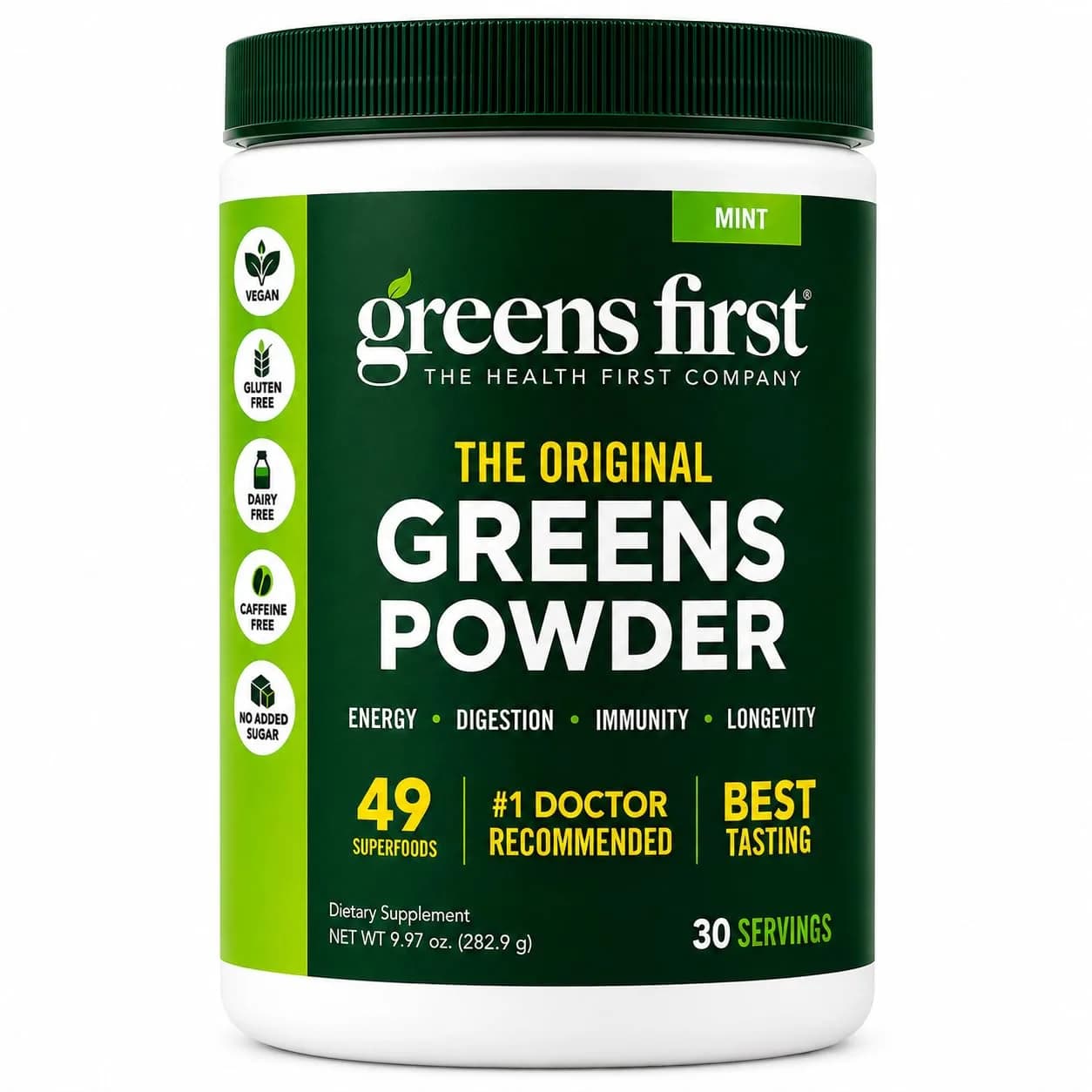 Greens First Original Greens Powder, Mint, 8.96 Ounce (Pack of 1) | 49 Superfoods & Digestive Support - main product image