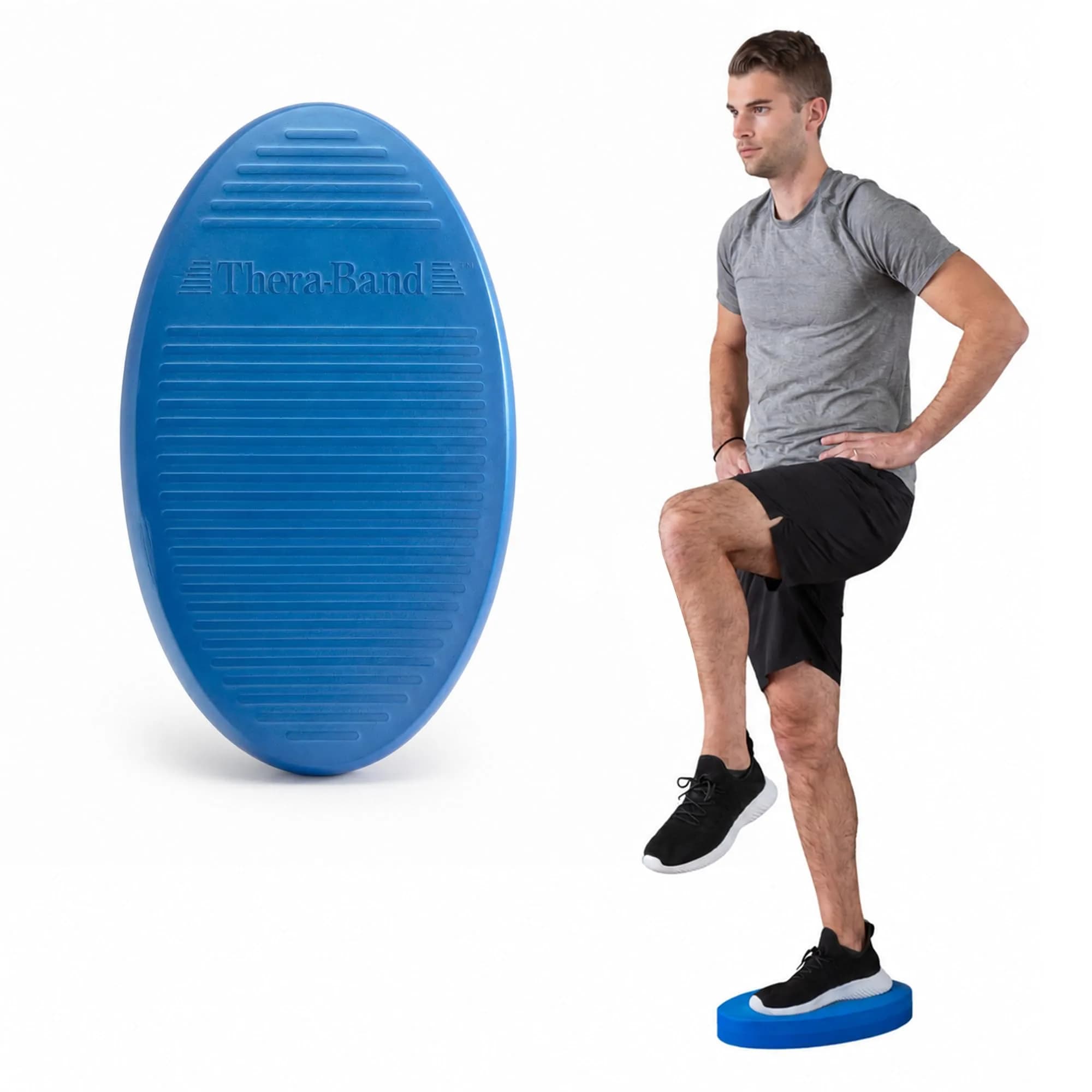 THERABAND Stability Trainer Pad, Advanced, Extra Soft Black Balance Pad | Supports Core & Balance Training — Blue - Soft- Intermediate