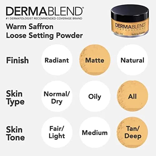Dermablend Loose Setting Powder, Warm Saffron 1 Oz | Flawless Matte Finish for All Skin Types thumbnail 6
