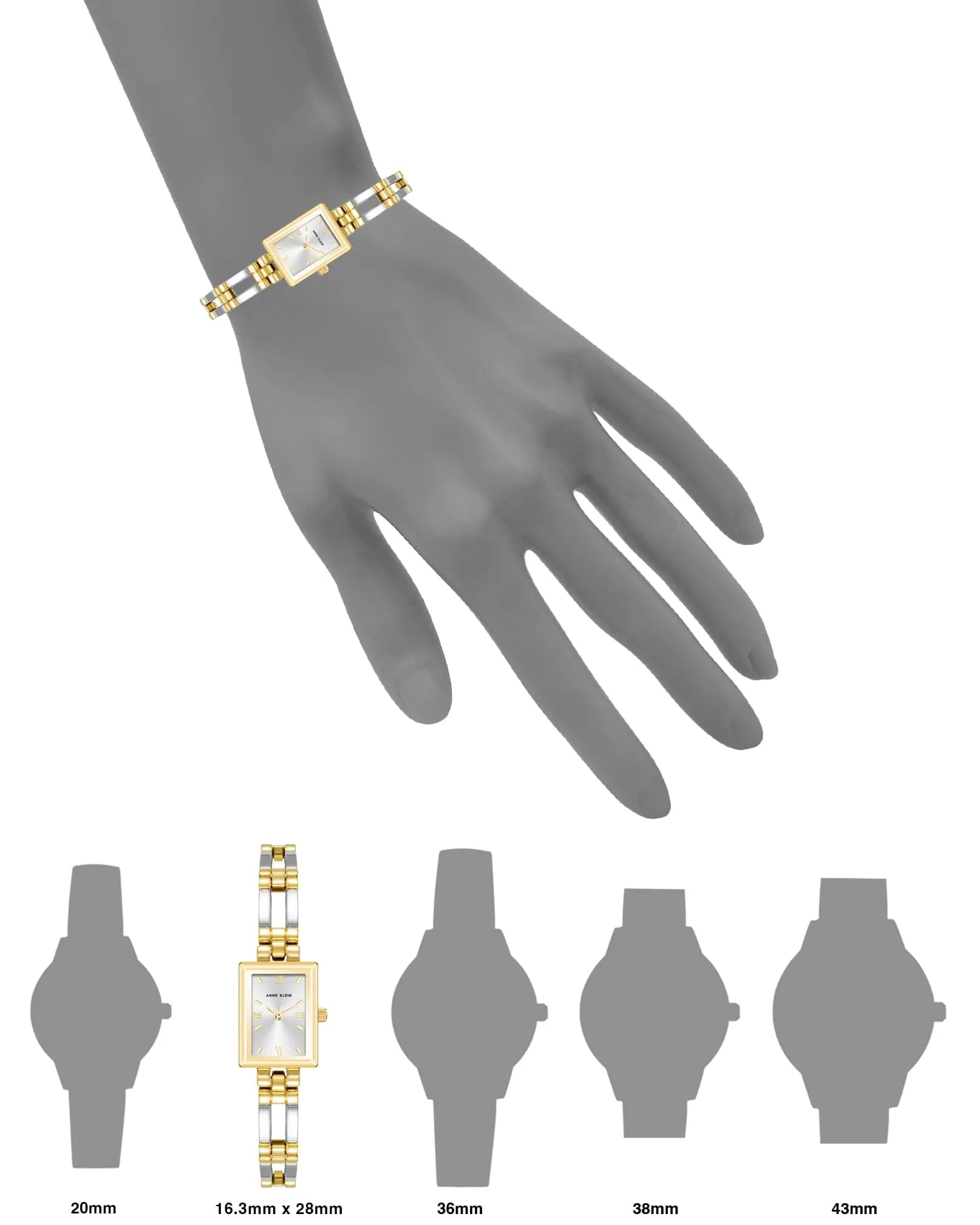 Anne Klein Women's Silver/Gold Bracelet Watch with Silver Dial - Elegant Two-Tone Dress Watch - view 2
