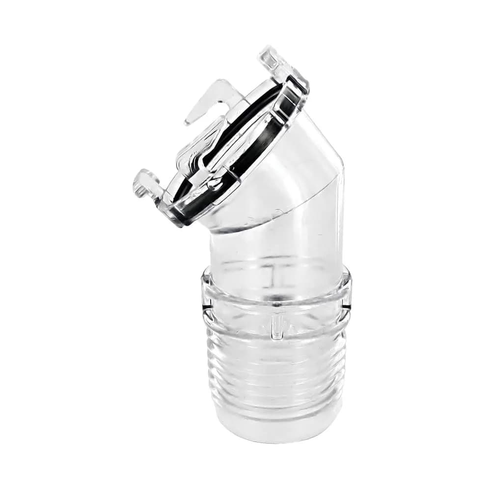 Valterra Clearview 45° Threaded Hose Adapter 7.7cm (3.04" ID) | Connects RV Drain Hoses Securely — Clear