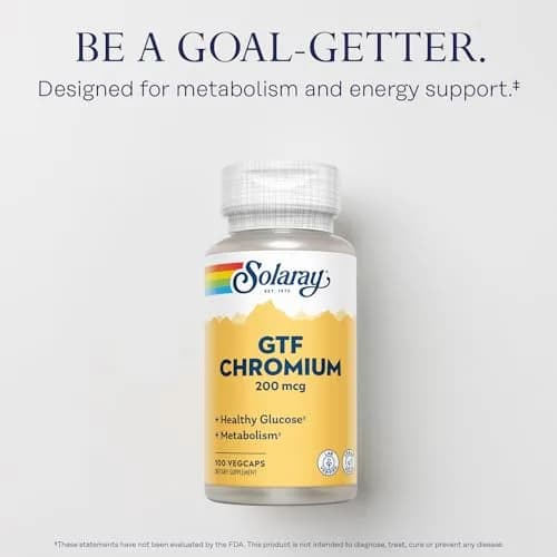 SOLARAY GTF Chromium 200mcg | Supports Metabolism & Energy | Vegan, Lab Verified, 100 VegCaps thumbnail 3