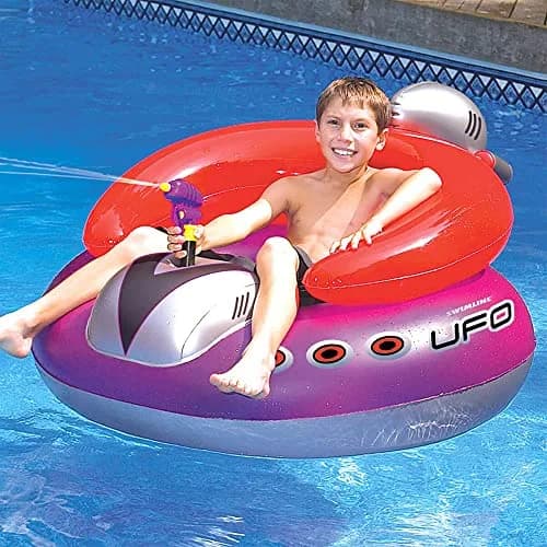 Swimline UFO Spaceship Squirter Inflatable Float for Kids | 45" | Water Fun with Built-in Squirter thumbnail 2
