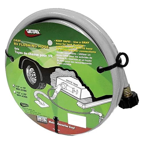 Valterra W01-4180 Flushing Hose 4.76 mm (1/2") x 4.57 m (15') Gray | RV Sewer Hose Flush thumbnail 1
