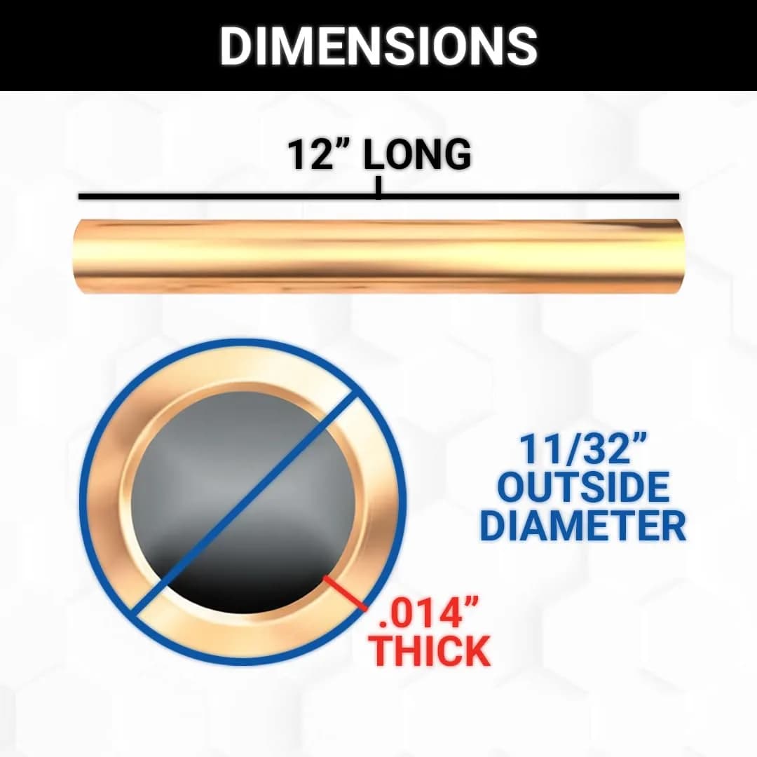 K&S Precision Metals Round Brass Tube 11/32" OD x 0.014" Wall x 12" Long | Precision Metal Tubing for Crafts & Projects - view 2