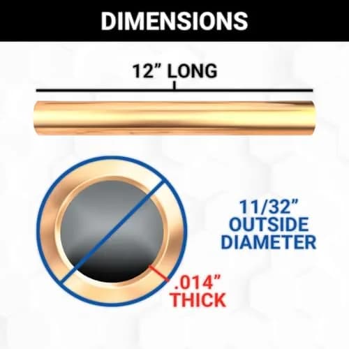 K&S Precision Metals Round Brass Tube 11/32" OD x 0.014" Wall x 12" Long | Precision Metal Tubing for Crafts & Projects thumbnail 2