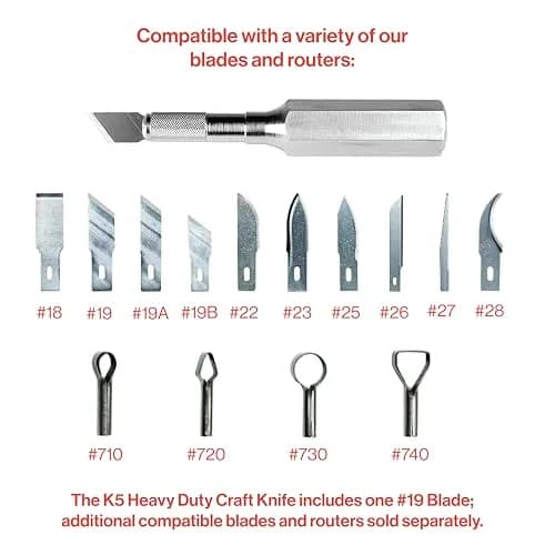 Excel Blades K6 Heavy Duty Metal Craft Knife, Hexagonal Aluminum Handle, 12 cm (4.75 in) | Precision Cutting Tool thumbnail 6