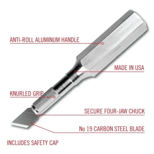 Excel Blades K6 Heavy Duty Metal Craft Knife, Hexagonal Aluminum Handle, 12 cm (4.75 in) | Precision Cutting Tool thumbnail 2