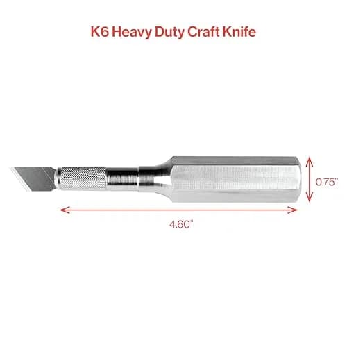 Excel Blades K6 Heavy Duty Metal Craft Knife, Hexagonal Aluminum Handle, 12 cm (4.75 in) | Precision Cutting Tool thumbnail 3