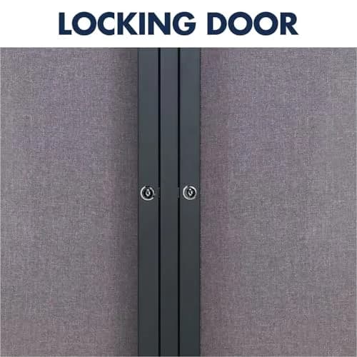 Quartet 6' x 4' Enclosed Fabric Bulletin Board with Lockable Doors | Graphite Frame thumbnail 4