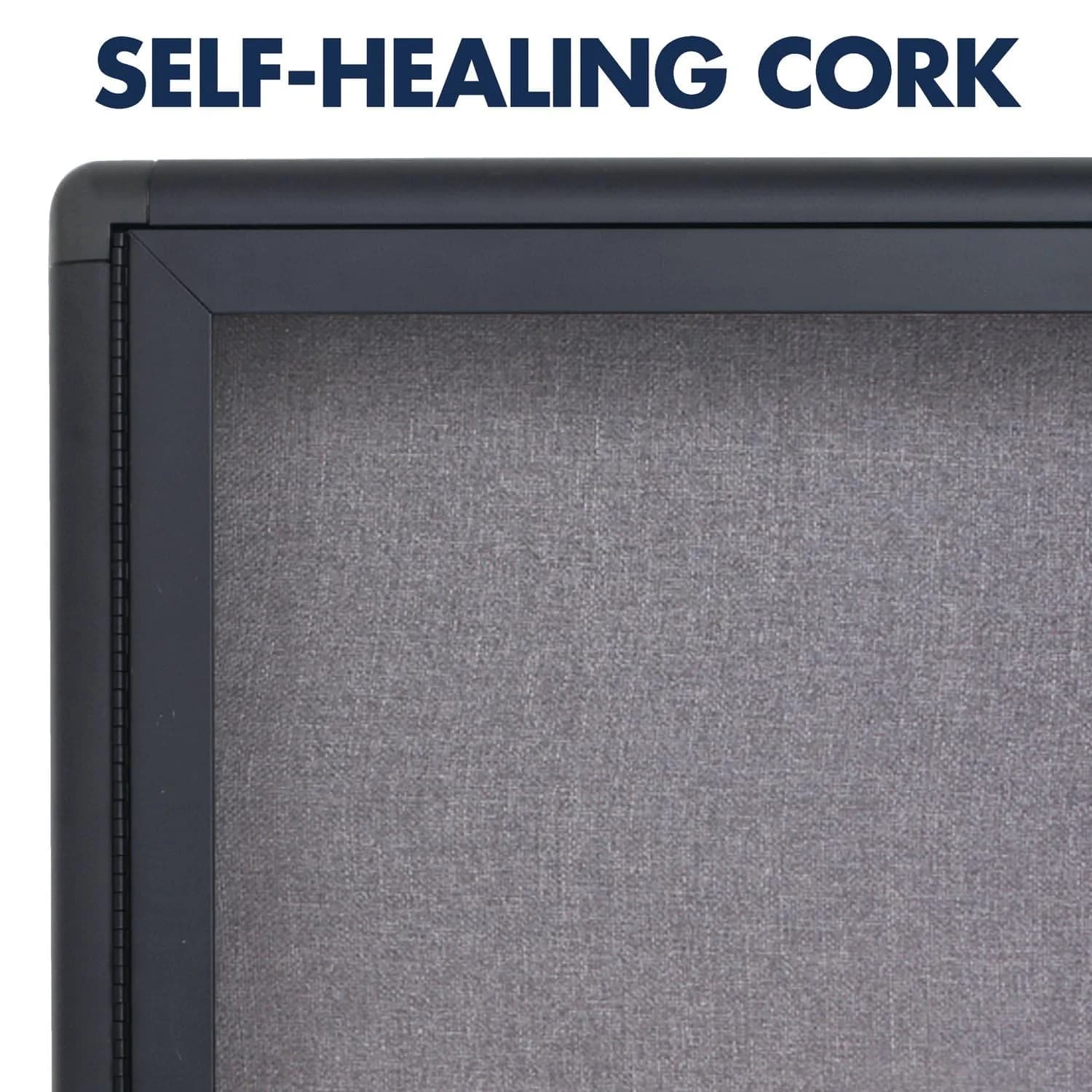 Quartet 6' x 4' Enclosed Fabric Bulletin Board with Lockable Doors | Graphite Frame - view 2
