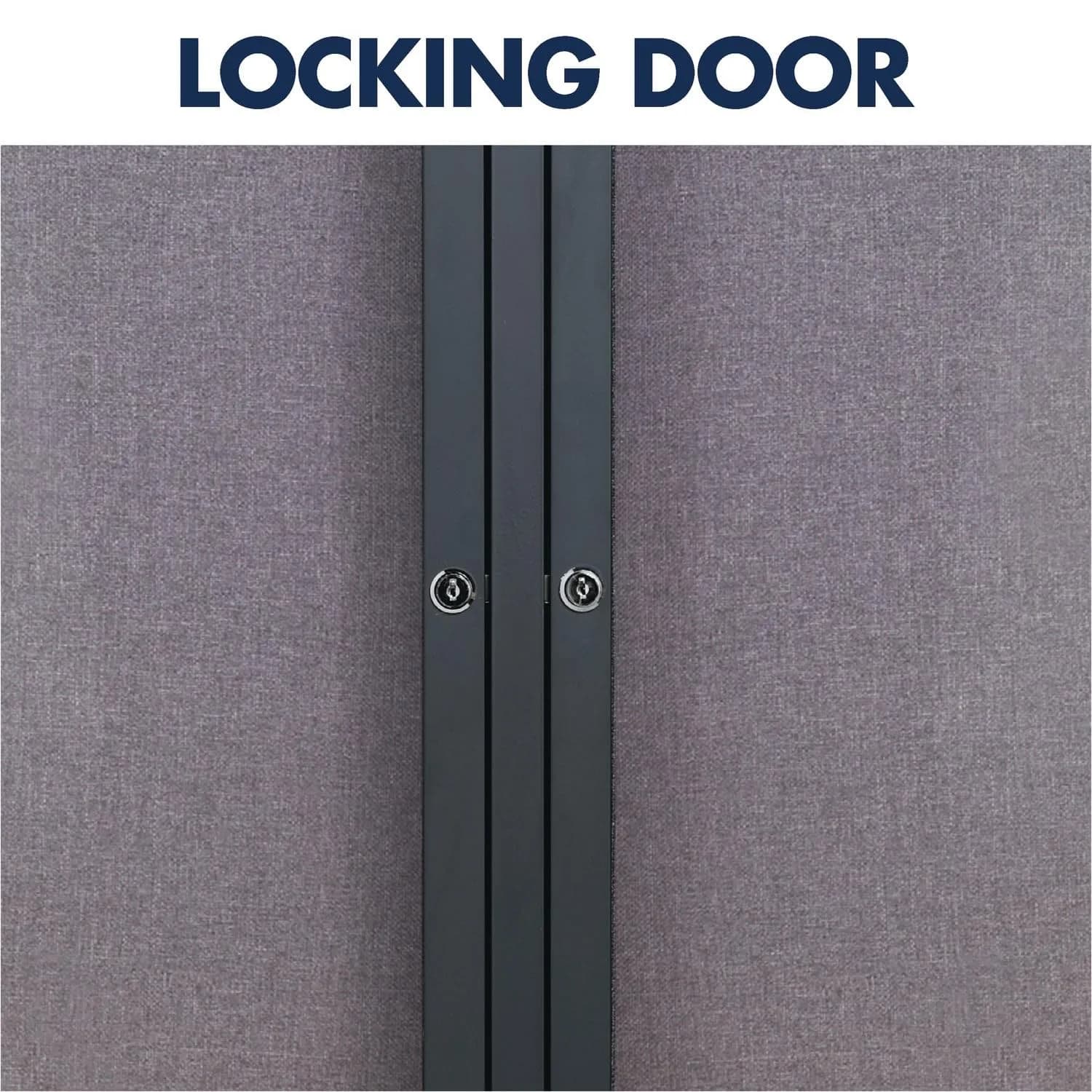 Quartet 6' x 4' Enclosed Fabric Bulletin Board with Lockable Doors | Graphite Frame - view 4