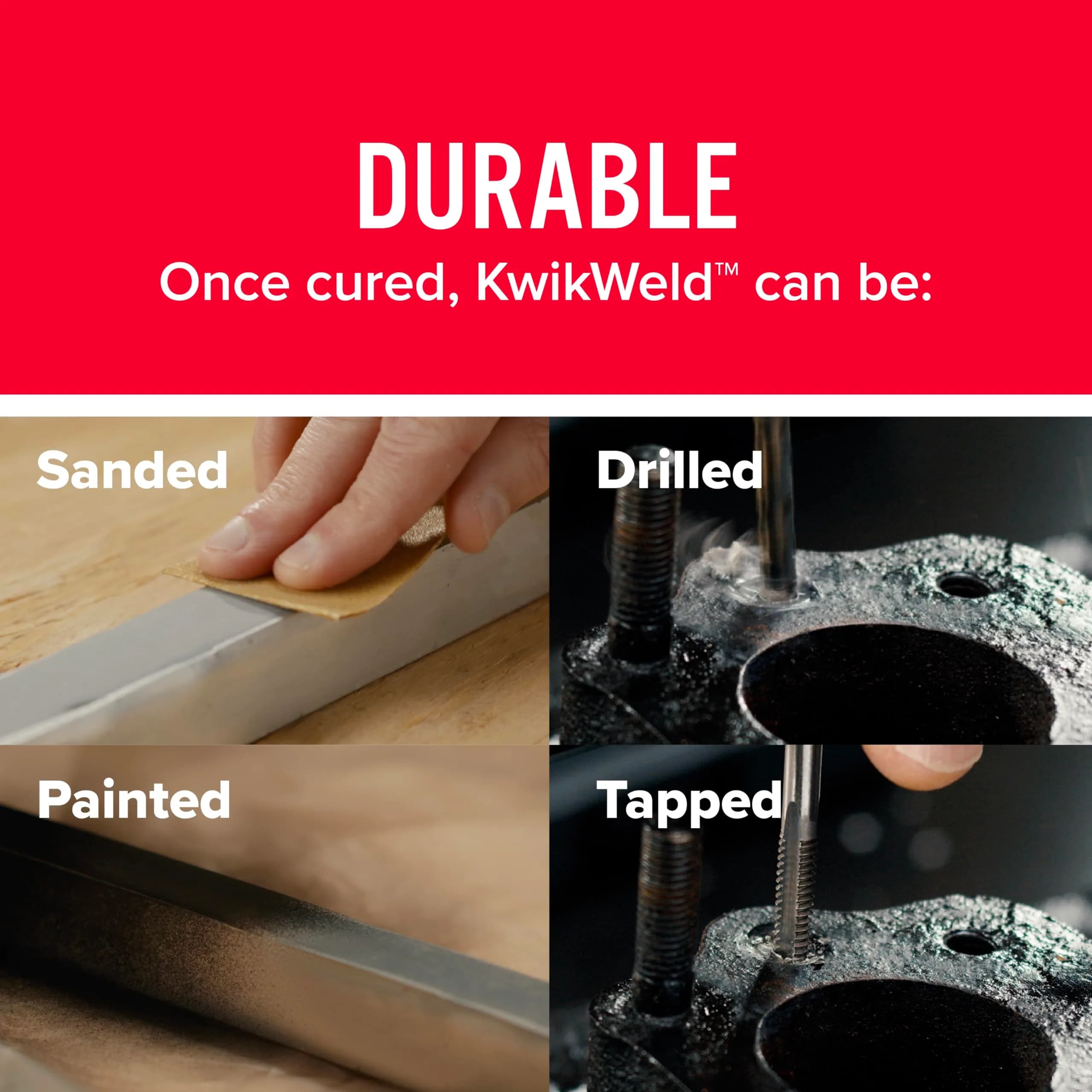 J-B Weld KwikWeld Quick Setting Steel Reinforced Epoxy 2 oz (59 ml) | Fast-Setting Metal Repair Adhesive - view 5