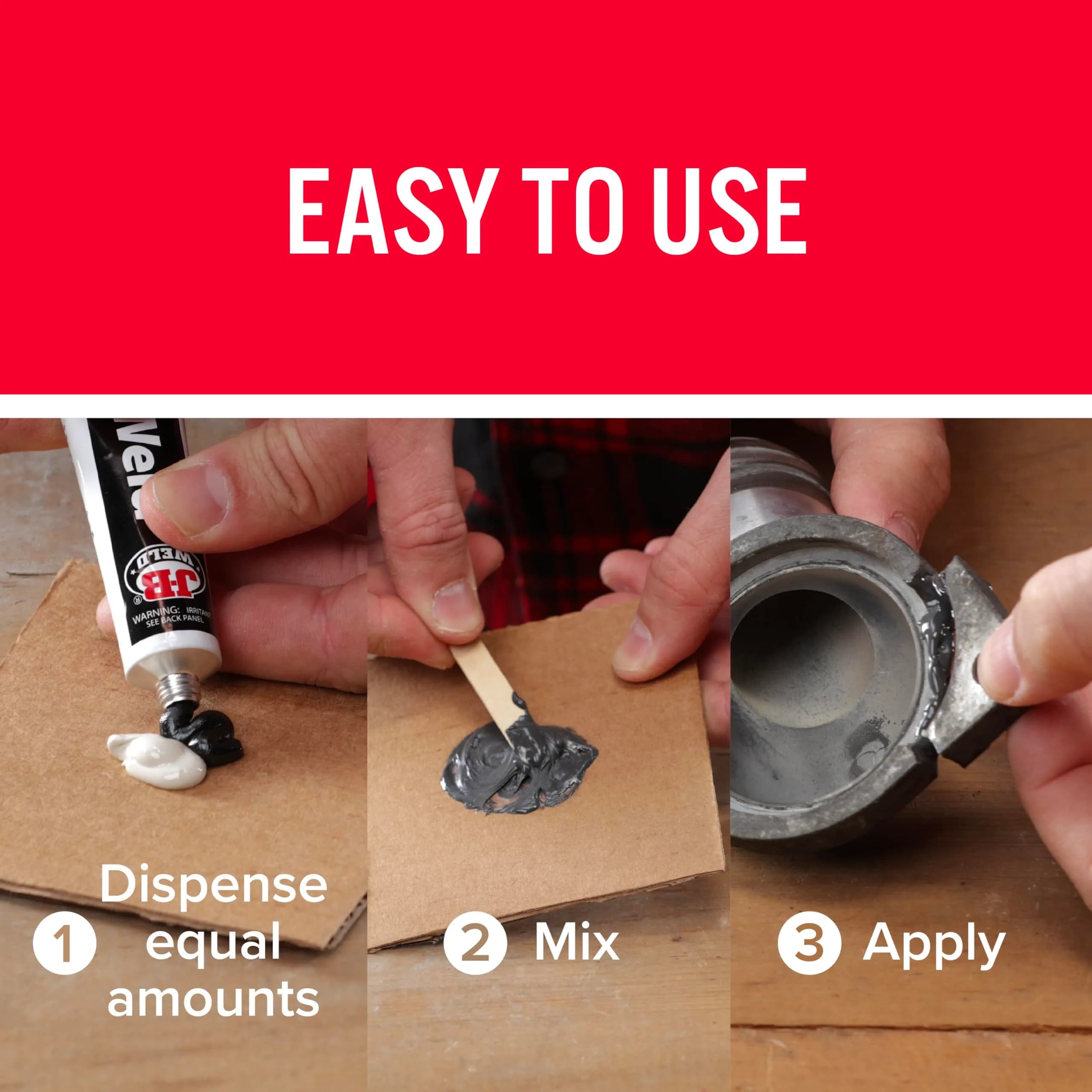 J-B Weld KwikWeld Quick Setting Steel Reinforced Epoxy 2 oz (59 ml) | Fast-Setting Metal Repair Adhesive - view 6