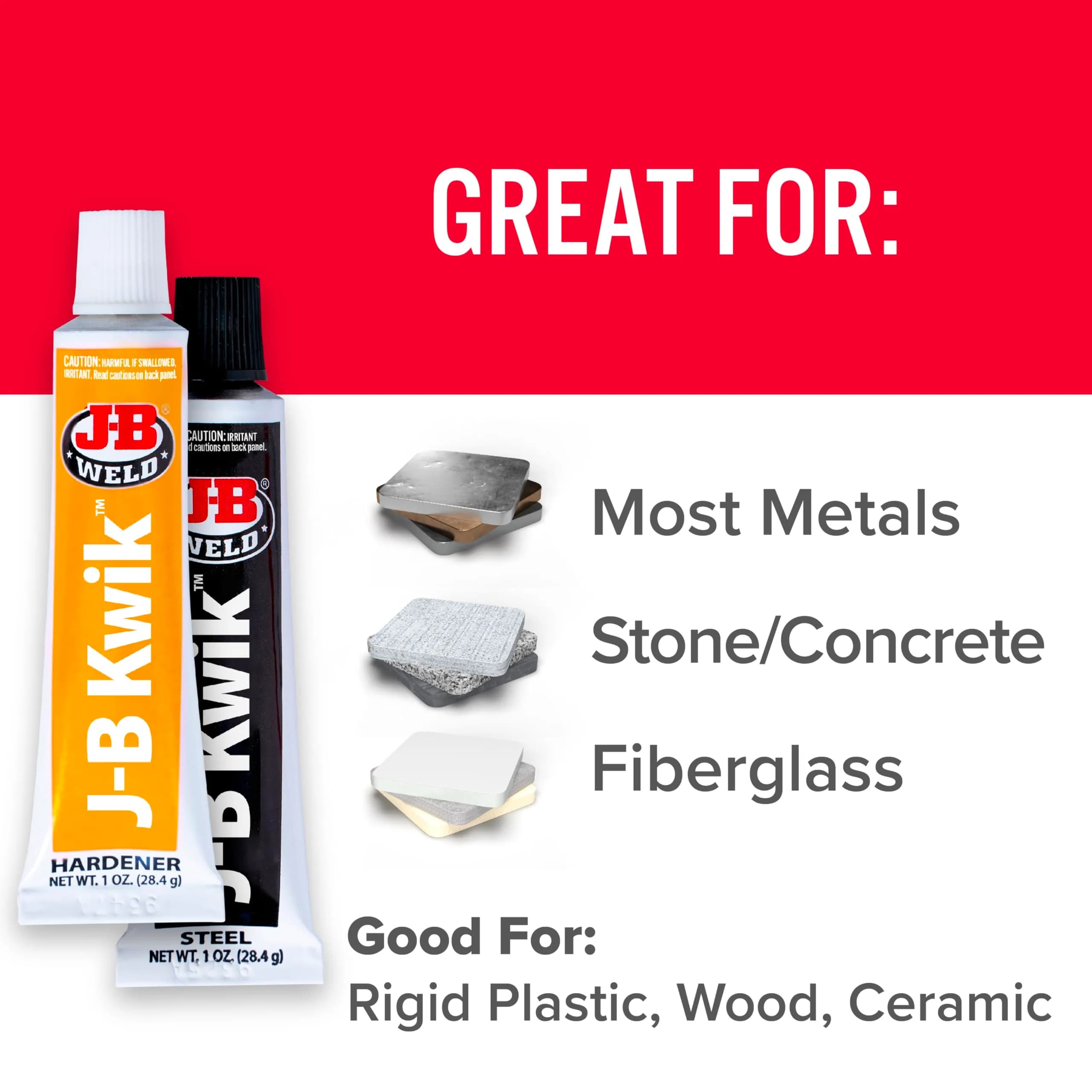 J-B Weld KwikWeld Quick Setting Steel Reinforced Epoxy 2 oz (59 ml) | Fast-Setting Metal Repair Adhesive - view 4