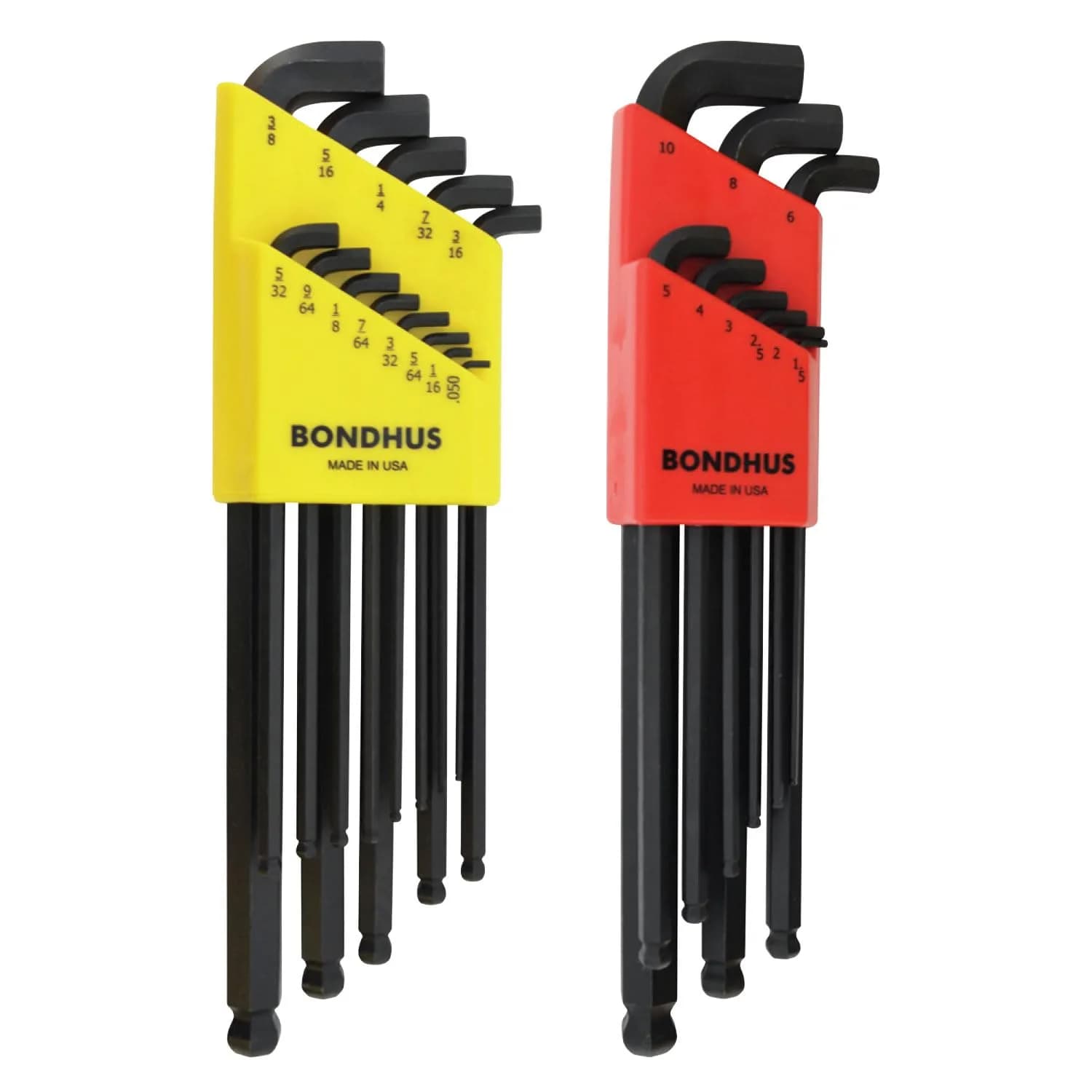 Bondhus 20599 Stubby Ball End Hex Key Set 1.5-10mm (0.050-3/8") | 20% Stronger Protanium Steel