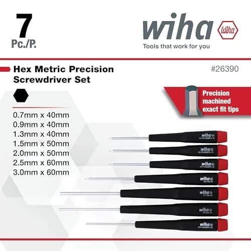 Wiha Screwdriver Set, Hex Metric, 7 Piece | Precision Handle for Accurate Fastening thumbnail 3
