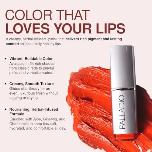 Palladio Herbal Lipstick Cosmopolitan 3.7g (0.13 Oz) | Rich Pigmented Creamy Formula thumbnail 9