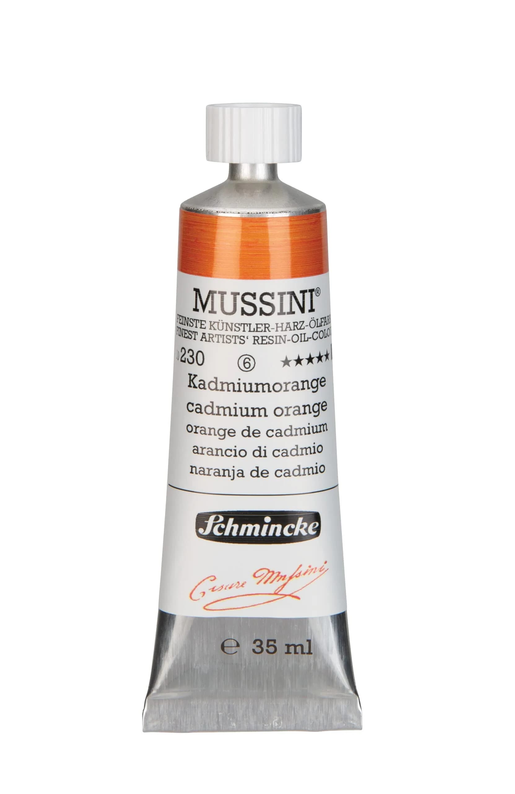 Schmincke Mussini Resin Oil Colors Cadmium Orange 35 ml | Finest Artist Oil Paint with Highest Lightfastness