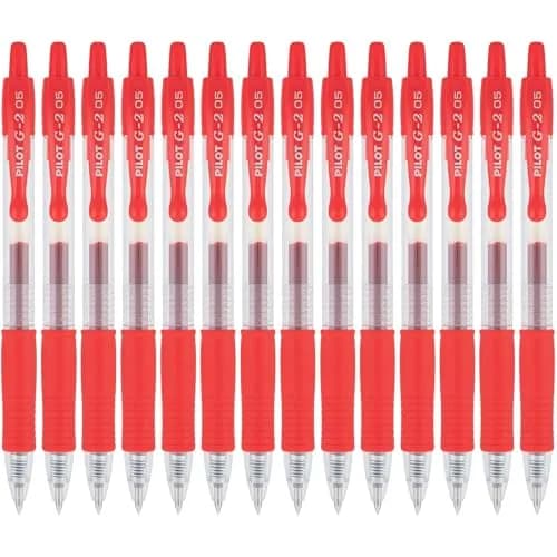 Pilot G2 Premium Retractable Gel Pens, Extra Fine Point, 0.5mm Red Ink, 12-Pack | Smooth Writing Instrument thumbnail 5
