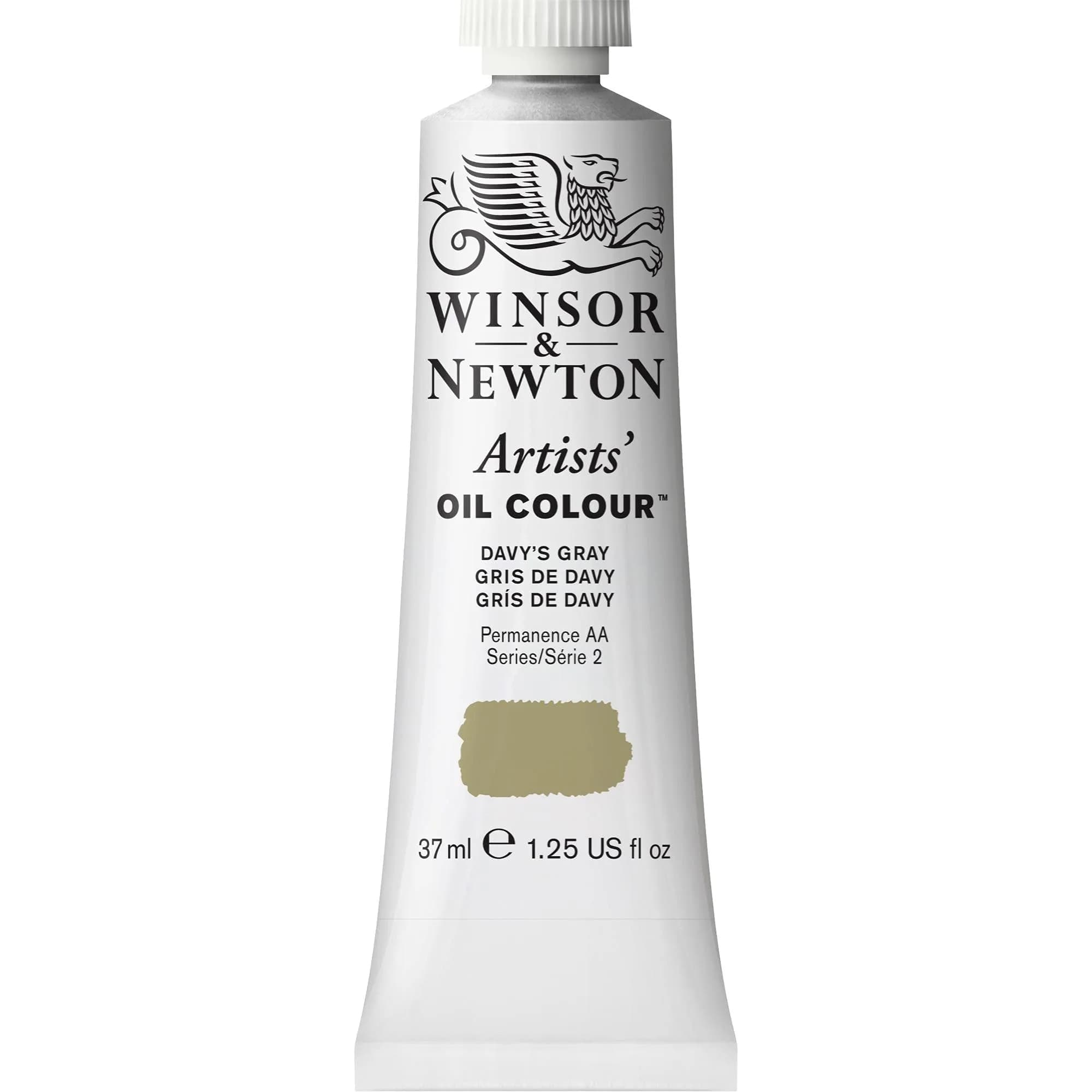 Winsor & Newton Artists' Oil Paint Titanium White 200ml (6.75 Fl Oz) | Professional Grade, Single Pigment — Davy's Gray / 1.25-oz Tube
